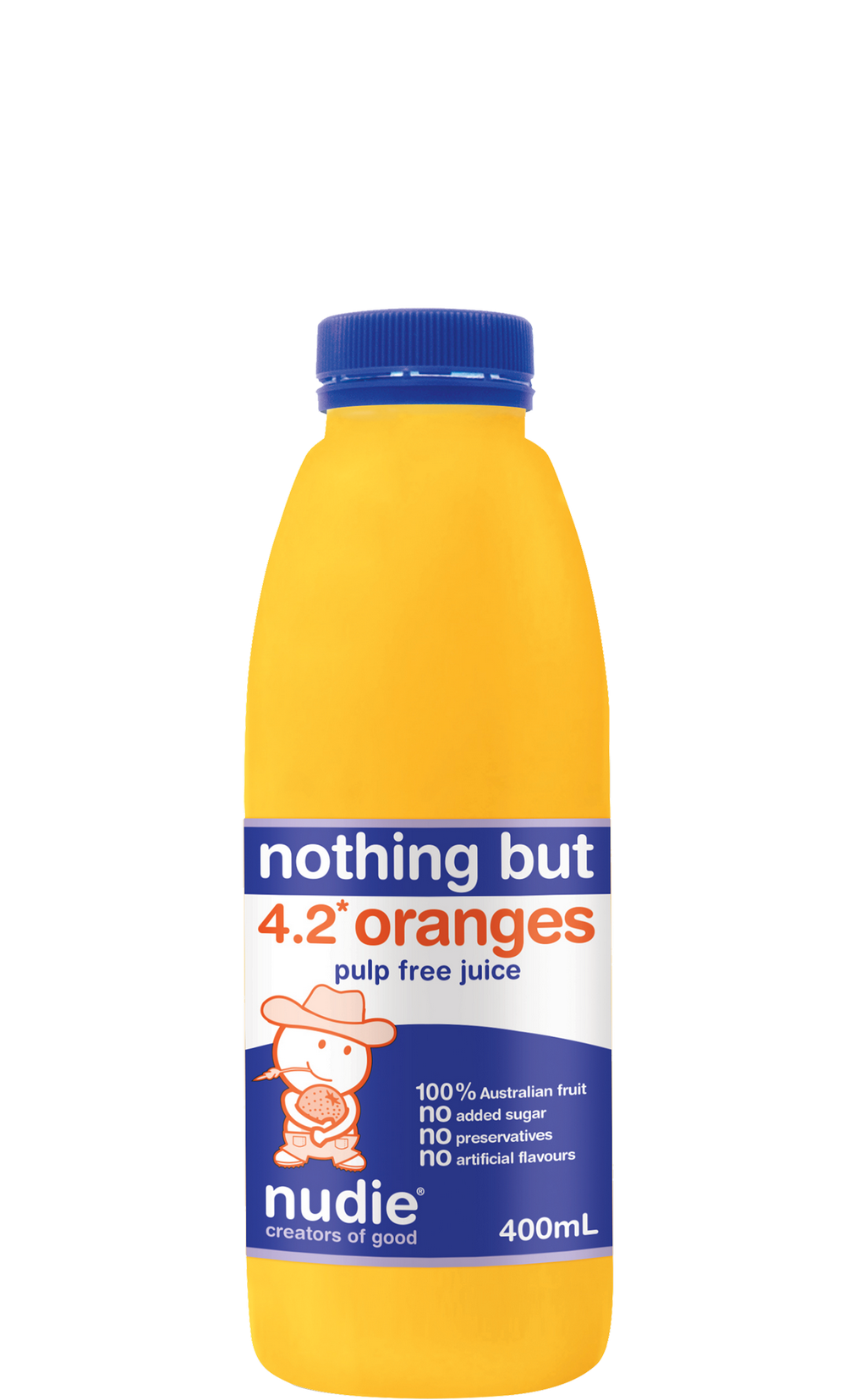 nothing but orange pulp free juice 400mL nudie, creators of good