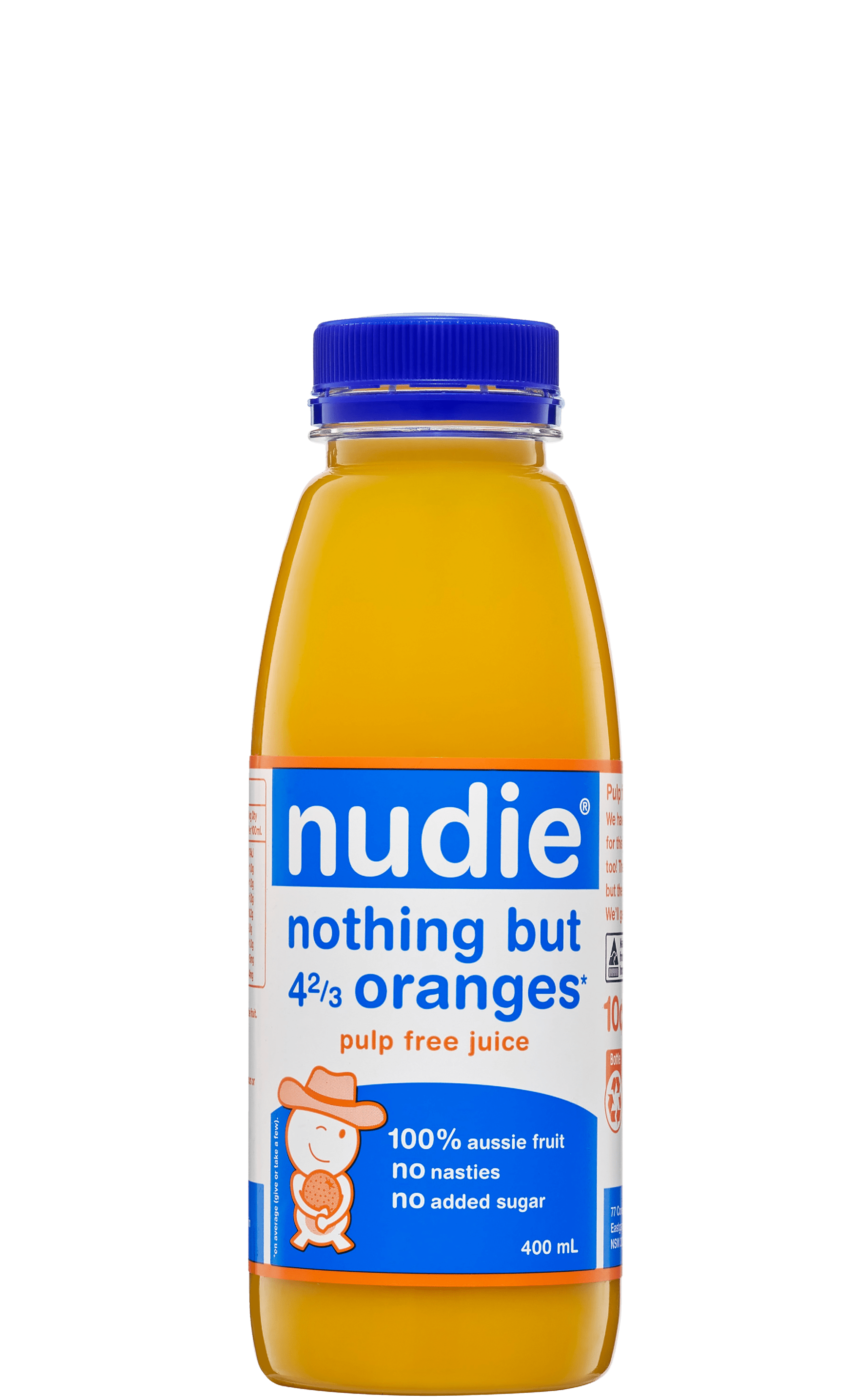 nothing but pulp free orange juice 400mL nudie