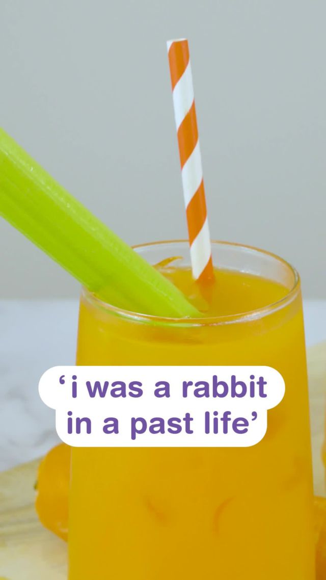 Easter bunnies are onto a good thing. 🐰🥕⁠
⁠
Carrots are pretty delicious, especially in this mocktail:⁠
⁠
‘i was a rabbit in a past life’ mocktail⁠
⁠
Prep time: 4 mins | Serves 1⁠
Ingredients:​⁠
70ml of nudie carrot crush juice​⁠
20ml of soda water​⁠
Dash of honey​⁠
½ carrot​⁠
Ice⁠
⁠
How to:​⁠
Pour juice over ice​⁠
Add honey & stir​⁠
Add soda water & carrot
