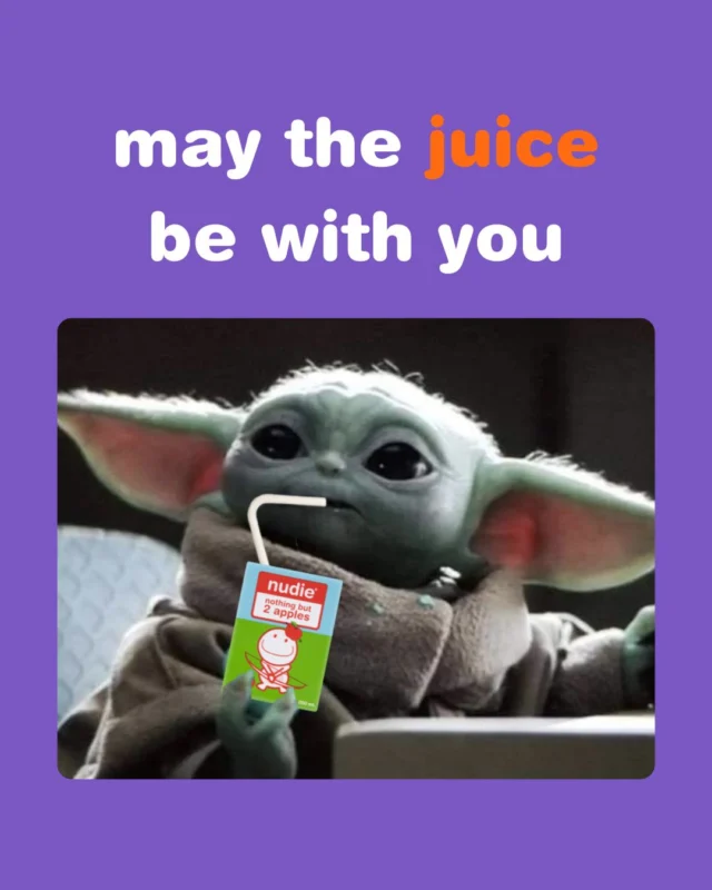 Yoda says: Strong with the fruit, this one is 🍎🍏 #MayThe4th #nudiejuice