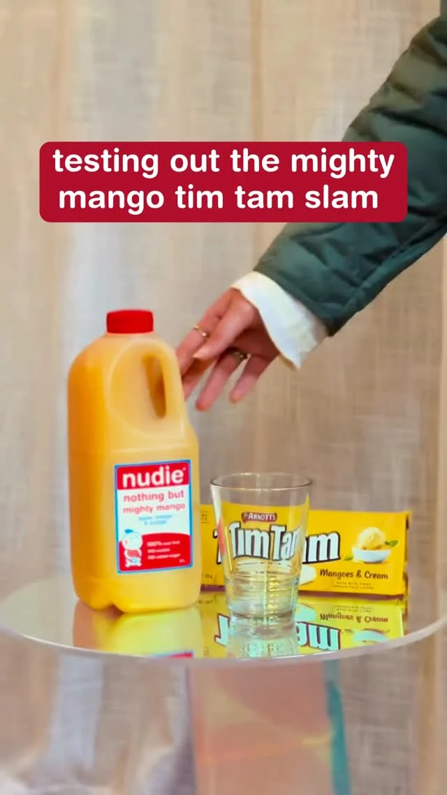 It’s mango season and @timtam just dropped a mango & cream flavour so naturally, we had to see if it could handle the juiciest Tim Tam slam ever 🥭🧃Should we make this the new Aussie summer tradition? 👀⁠
⁠
#nudiejuice #timtamslam #mangoseason