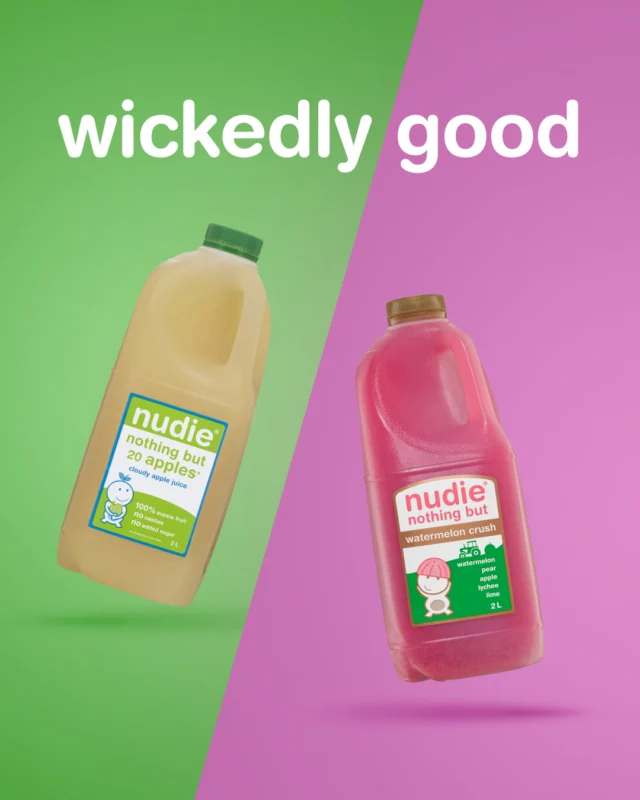 Our juice is wickedly good - even Glinda and Elphaba think so too! 🧙💖⁠
⁠
#nudiejuice #creatorsofgood #wickedforgood