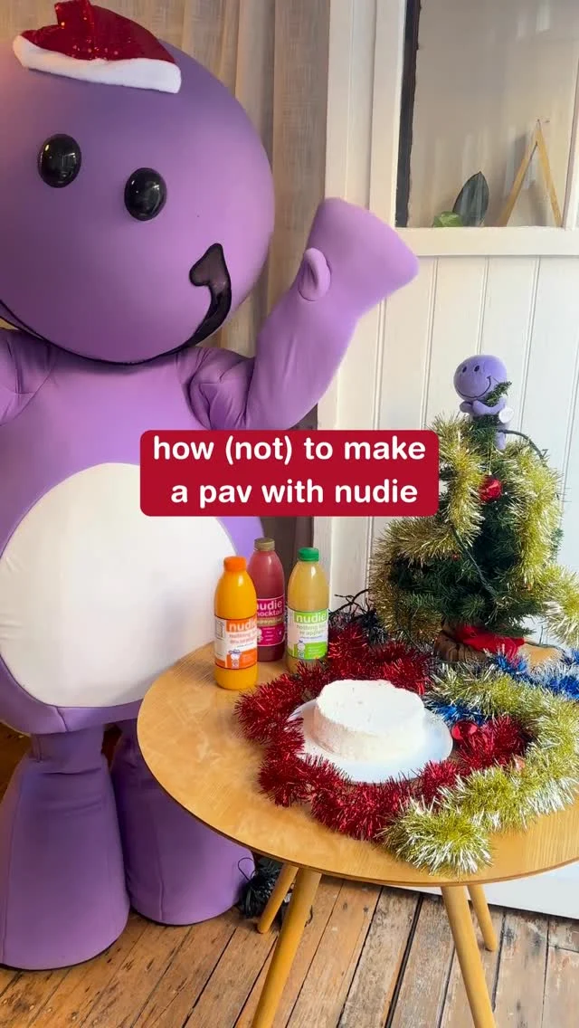 We’re pav-ing the way for a fruity Christmas! 🎄🍍⁠
Pro tip: drizzle nudie on your pav, don’t drop the whole bottle on top. nudie learnt that the messy way…⁠
⁠
#nudiejuice #creatorofgood #pavlova