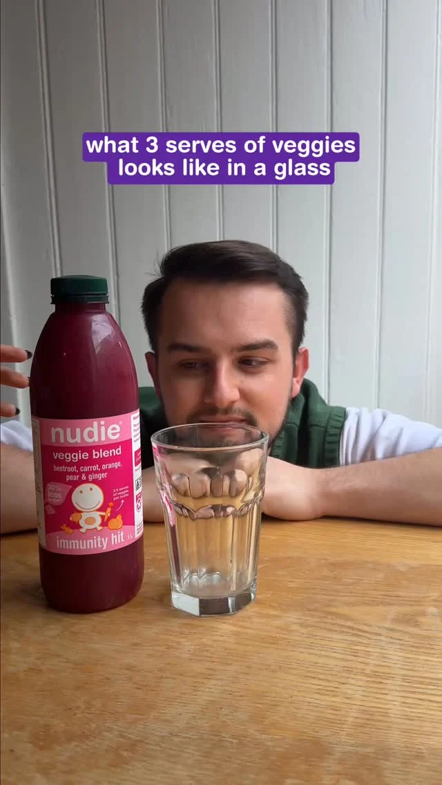 3 serves of veggies. 1 glass. Grab your immunity hit! #nudie #creatorsofgood